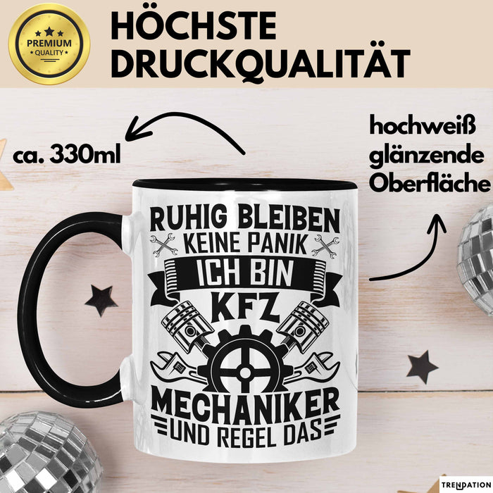 Kfz Mechaniker Tasse Geschenk Ruhig Bleiben Ich Bin Kfz Mechaniker Und Regel Das Geschenkidee Trendation