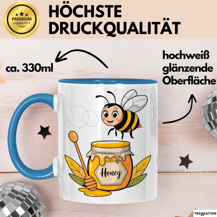 Bienenliebhaber Tasse Geschenkidee für Bestäuber Fan Blau Trendation