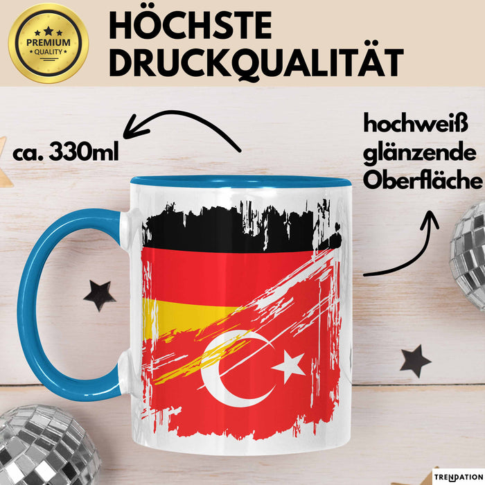 Türkei Deutschland Flagge Halb Deutscher Halb Türke Fußball Germany 2025 Europa Turkey Blau Trendation