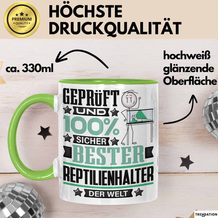 Reptilienhalter Geschenk Lustiger Spruch für Reptilienhalter Geschenkidee Bester Reptilienhalter Der Welt Grün Trendation
