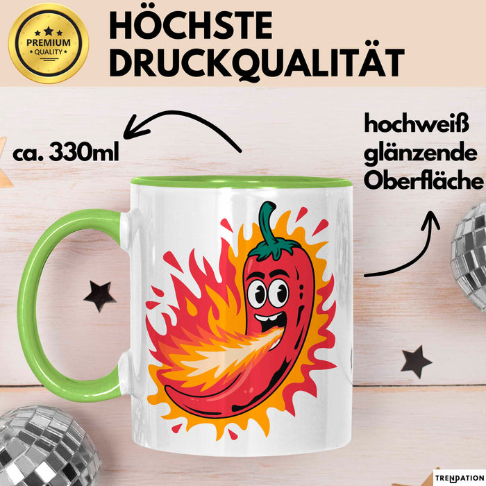 Scharfes Essen Liebhaber Tasse Geschenkidee für Schärfe Fan Grün Trendation