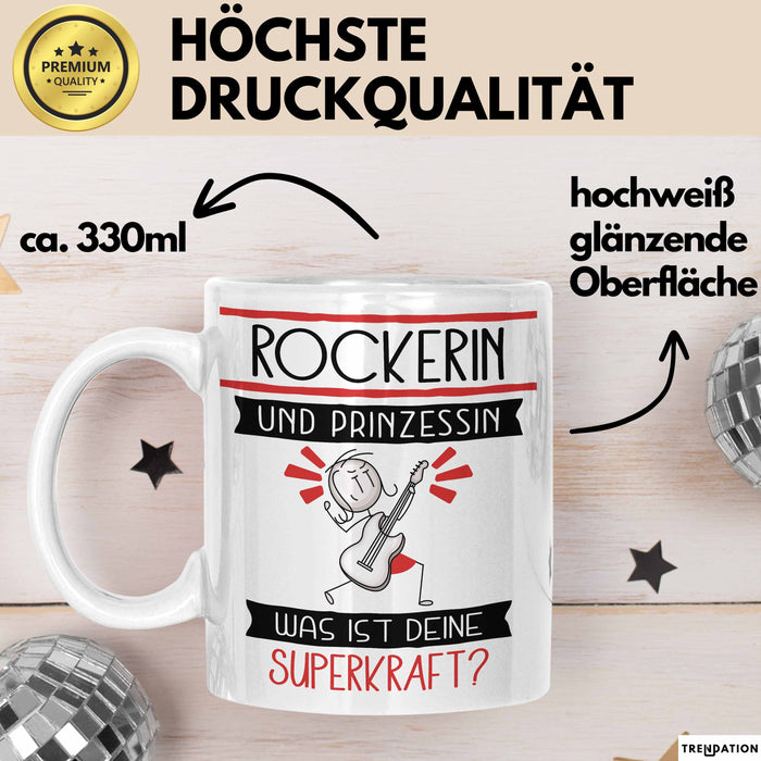Rockerin Und Prinzessin Tasse Geschenk Für Eine Rockerin Geburtstag Was Ist Deine Superkraft Weiß Trendation