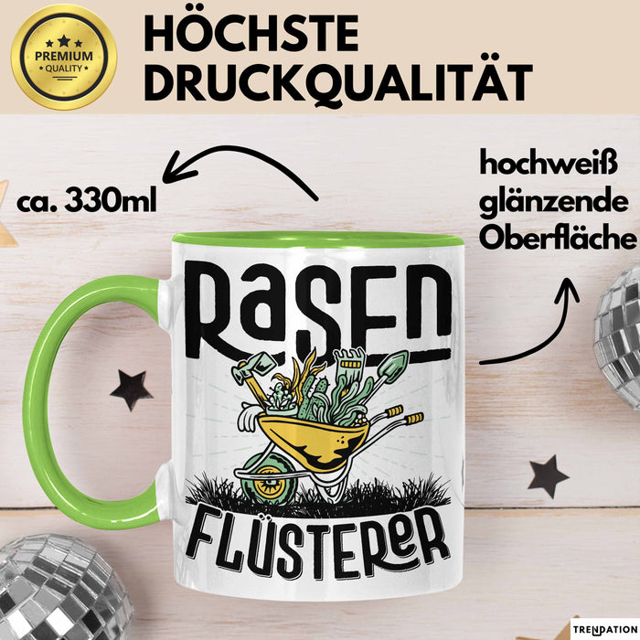 Gärtner Tasse Geschenk für Hobbygärtner Landschaftsgärtner Männer Geschenkidee Rasenflüsterer Gartenarbeit Kaffee-Becher Grün Trendation