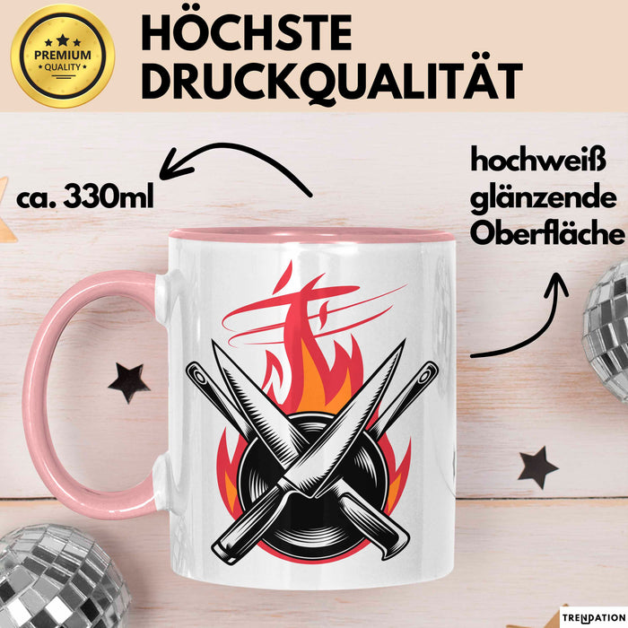 Koch Tasse Geschenkidee Hobbykoch Lustiger Spruch Geschenkidee Lustig Rosa Trendation
