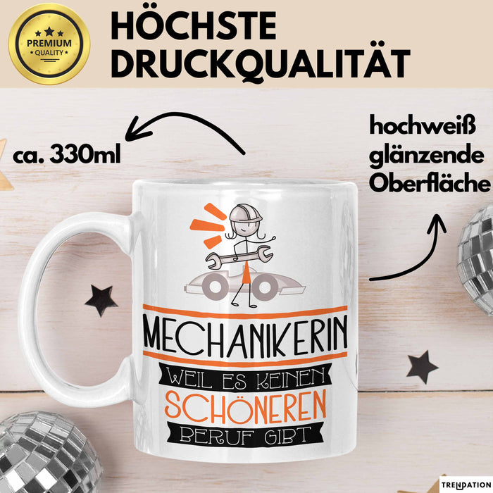 Mechanikerin Weil Es Keinen Schöneren Beruf Gibt Tasse Geschenk für Eine Mechanikerin Lustig Weiß Trendation