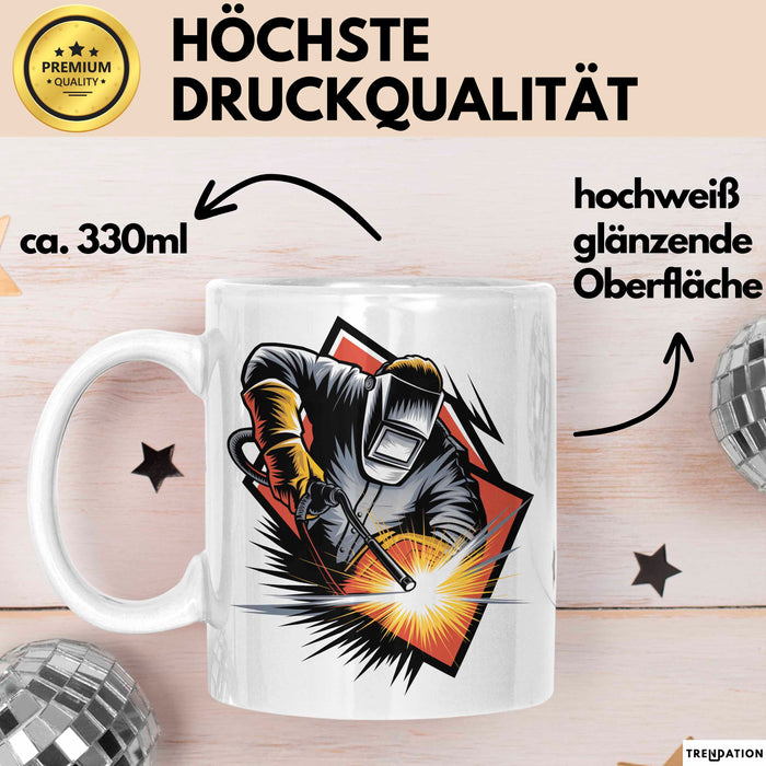 Schweißer Tasse Geschenkidee Schweißprofi Lustiger Spruch Geschenkidee Lustig Weiß Trendation