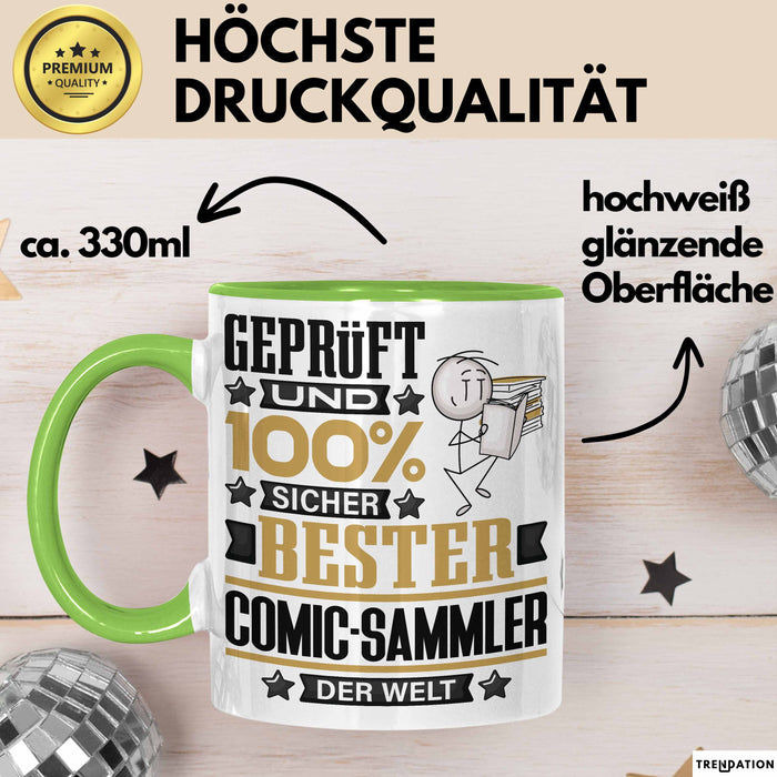 Comic-Sammler Geschenk Lustiger Spruch für Comic-Sammler Geschenkidee Bester Comic-Sammler Der Welt Grün Trendation