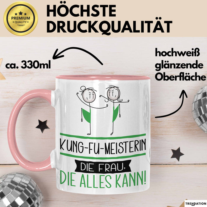 Kung-Fu-Meisterin Geschenk Tasse Becher Die Frau Die Allen Kann Geschenkidee für eine Kung-Fu-Meisterin Lustig Rosa Trendation