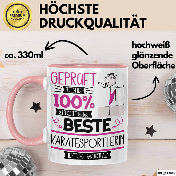 Karatesportlerin Geschenk Becher Tasse Gott Schuf Alle Menschen Gleich Nur Die Besten Durfeten Karatesportlerin Werden Geschenkidee Lustig Rosa Trendation