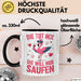 Flamingo Trinkend Tasse Geschenk Lustige Geschenkidee Spruch Die Tut Nix Die Will Nur Saufen Schwarz Trendation