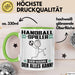 Handballspieler Tasse Geschenk für Handballspieler Der Mann Der Alles Kann Geschenkidee zum Geburtstag Grün Trendation