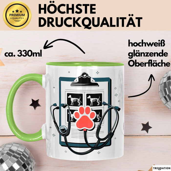 Tiermedizinischer Assistent Tasse Geschenk Lustige Geschenkidee Spruch Für Tierpflege Teams Grün Trendation