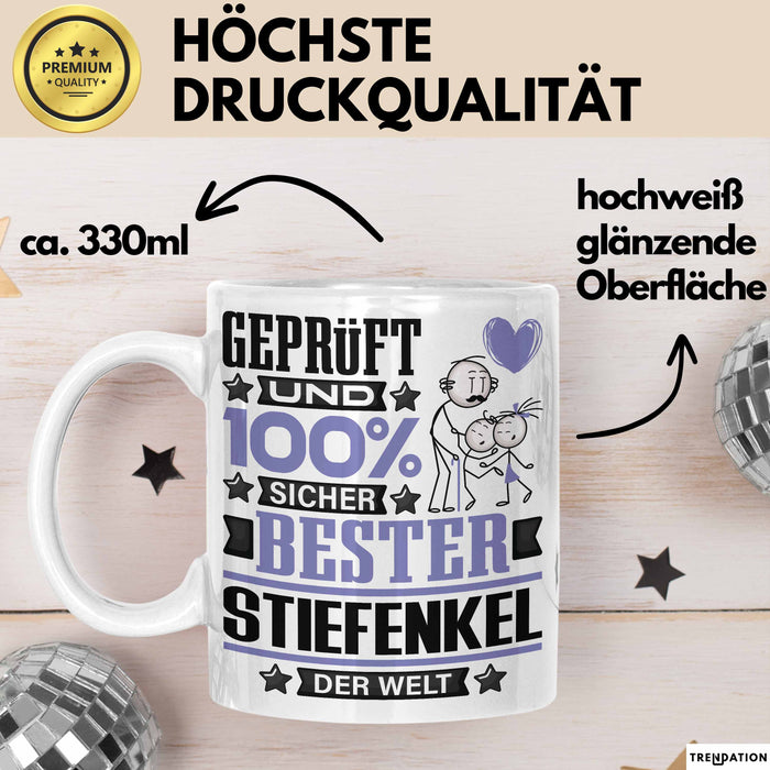 Stiefenkel Geschenk Lustiger Spruch für Stiefenkel Geschenkidee Bester Stiefenkel Der Welt Weiß Trendation