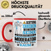 Moderator Geschenk Tasse Lustiger Spruch Erheben Sie Sich Der Moderator Betritt den Raum Rot Trendation