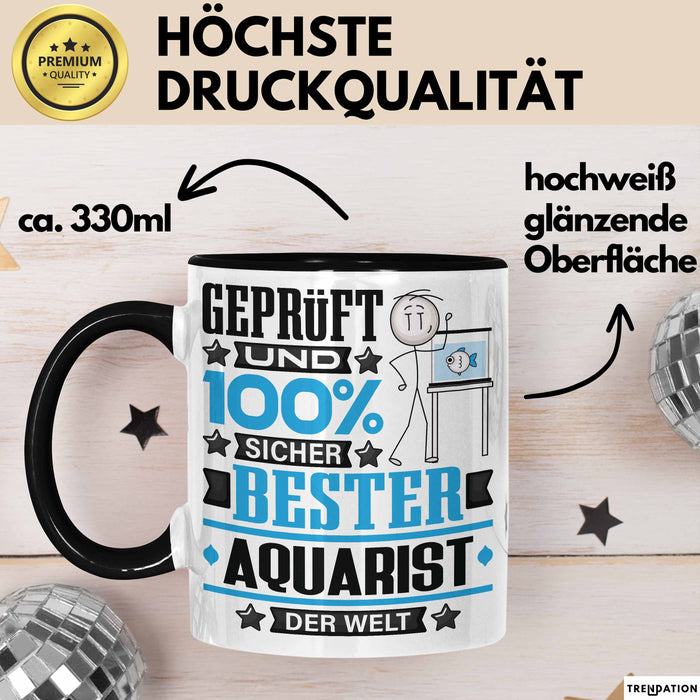 Aquarist Geschenk Lustiger Spruch für Aquarist Geschenkidee Bester Aquarist Der Welt Schwarz Trendation