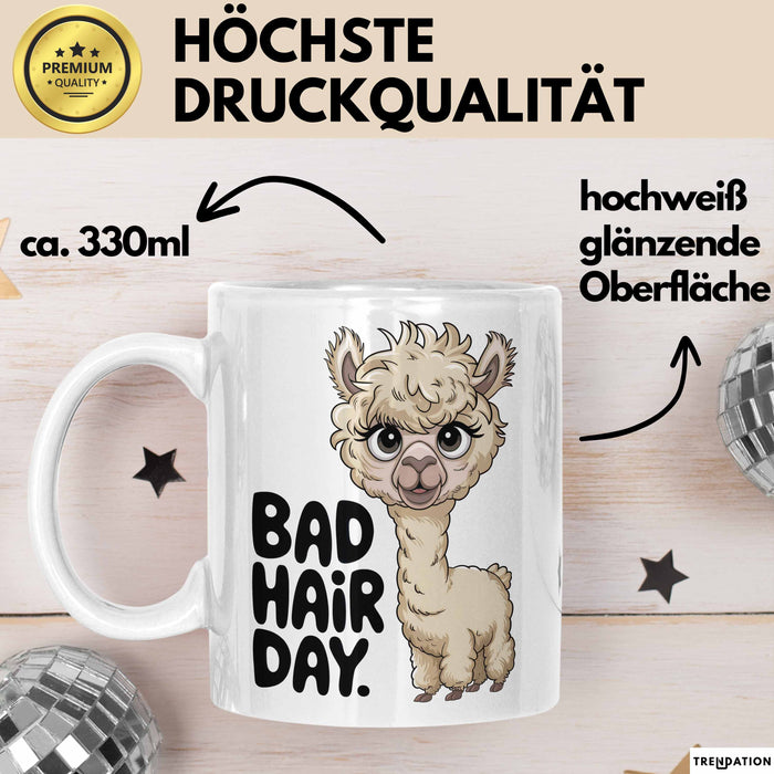 Alpaka Liebhaber Tasse Geschenkidee für Tierfreunde Weiß Trendation