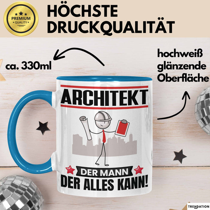 Architekt Tasse Geschenk für Architekt Der Mann Der Alles Kann Geschenkidee zum Geburtstag Blau Trendation