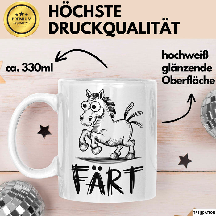 Pferde Tierliebhaber Tasse Geschenk Lustige Geschenkidee Spruch Färt Weiß Trendation