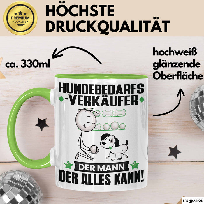 Hundebedarfsverkäufer Tasse Geschenk für Hundebedarfsverkäufer Der Mann Der Alles Kann Geschenkidee zum Geburtstag Grün Trendation
