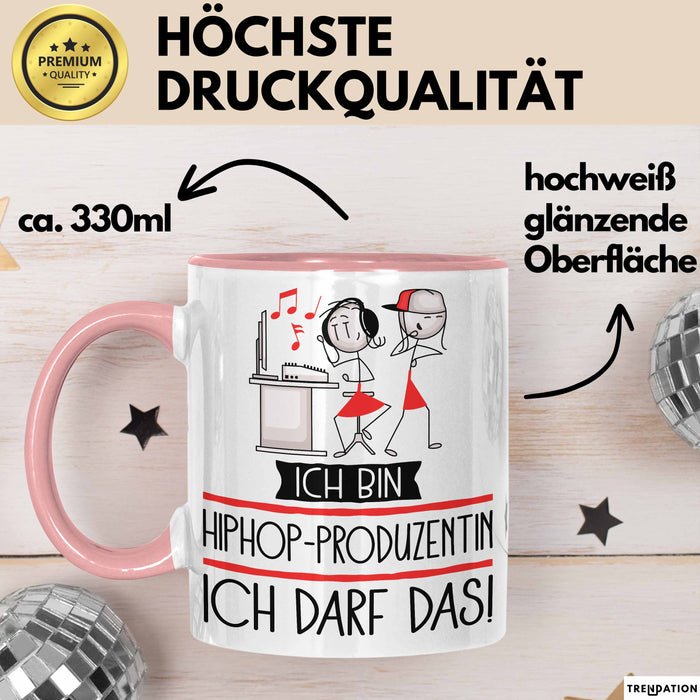 Geschenk für Hiphop-Produzentin Tasse Lustige Geschenkidee Geburtstag Ich Bin Hiphop-Produzentin Ich Darf Das Rosa Trendation