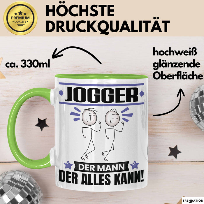 Jogger Tasse Geschenk für Jogger Der Mann Der Alles Kann Geschenkidee zum Geburtstag Grün Trendation