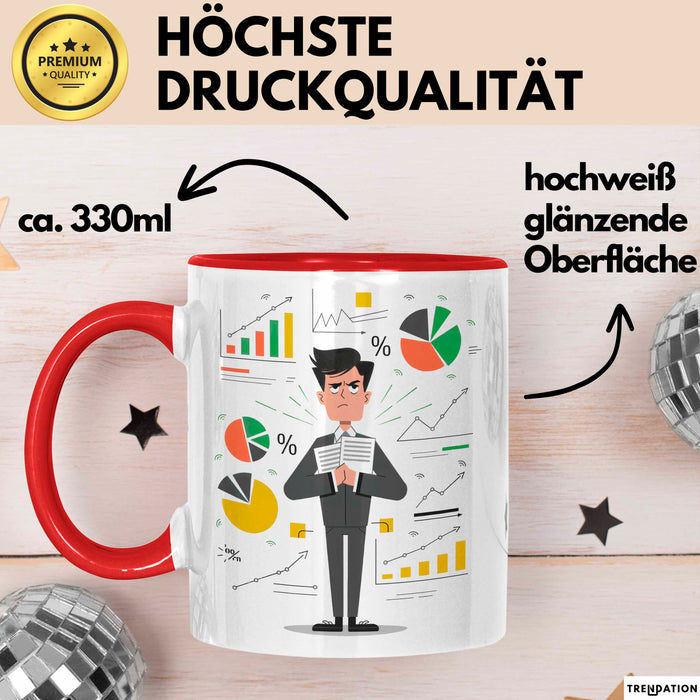 BWL Student Tasse Geschenk Lustige Geschenkidee Spruch Für Zukünftige Führungskräfte Rot Trendation