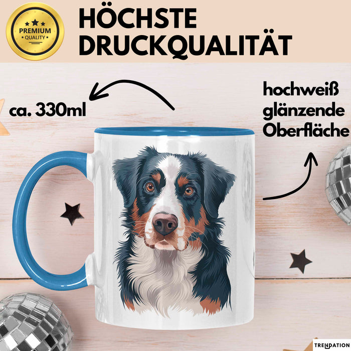 Appenzeller Sennenhund Hund Tasse Geschenk Lustige Geschenkidee Spruch Blau Trendation