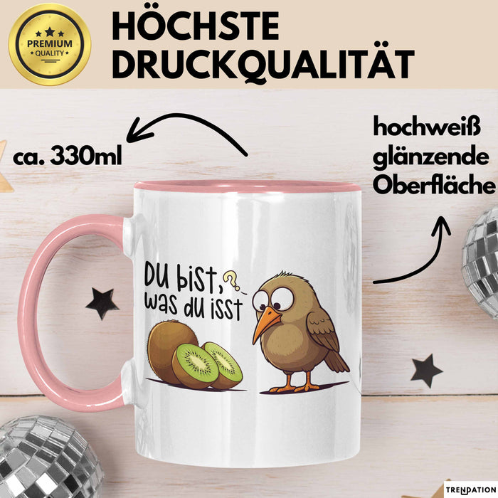 Kiwi Tasse Geschenk Du Bist Was Du Isst Geschenkidee Rosa Trendation