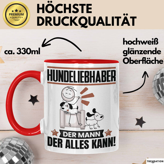 Hundeliebhaber Tasse Geschenk für Hundeliebhaber Der Mann Der Alles Kann Geschenkidee zum Geburtstag Rot Trendation