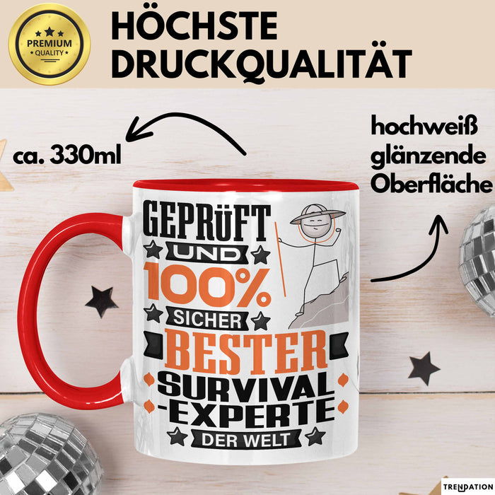 Survival-Experte Geschenk Lustiger Spruch für Survival-Experte Geschenkidee Bester Survival-Experte Der Welt Rot Trendation