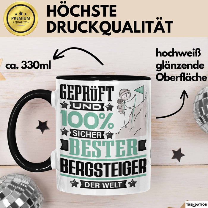 Bergsteiger Geschenk Lustiger Spruch für Bergsteiger Geschenkidee Bester Bergsteiger Der Welt Schwarz Trendation