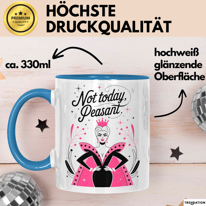 Freche Königin Tasse Geschenk Lustige Geschenkidee Spruch Für Starke Persönlichkeiten Blau Trendation