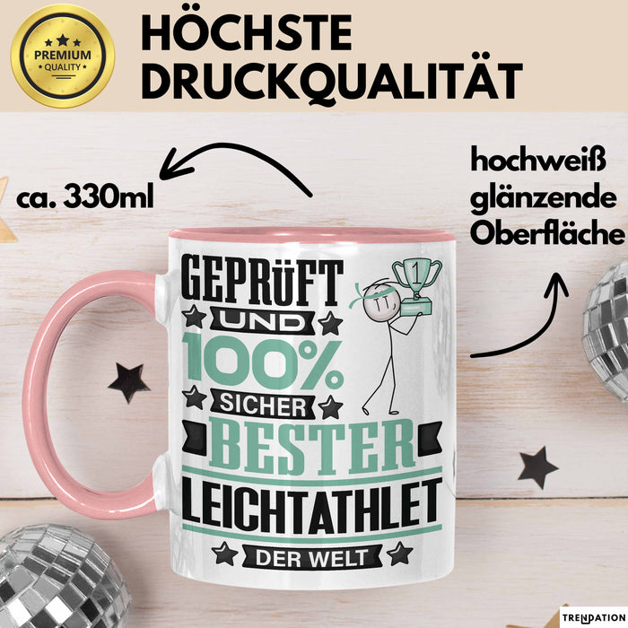 Leichtathlet Geschenk Lustiger Spruch für Leichtathlet Geschenkidee Bester Leichtathlet Der Welt Rosa Trendation