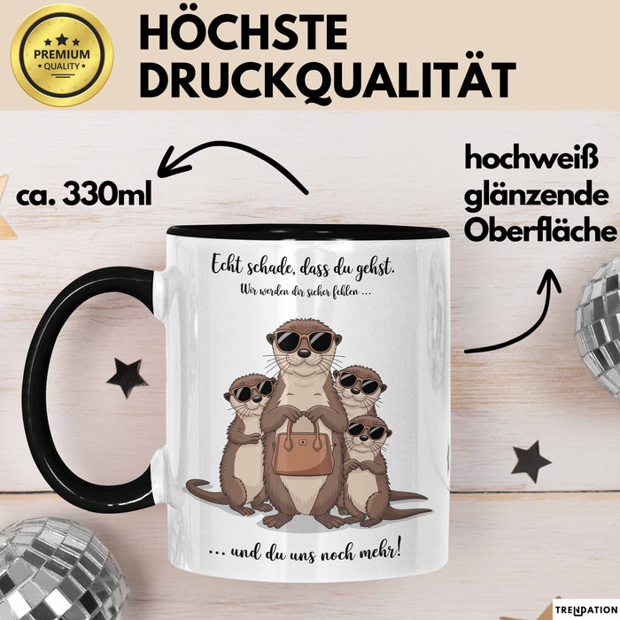 Büroarbeit Kollege Abschied Tasse Geschenk Lustige Geschenkidee Spruch Echt Schade Dass Du Gehst Trendation