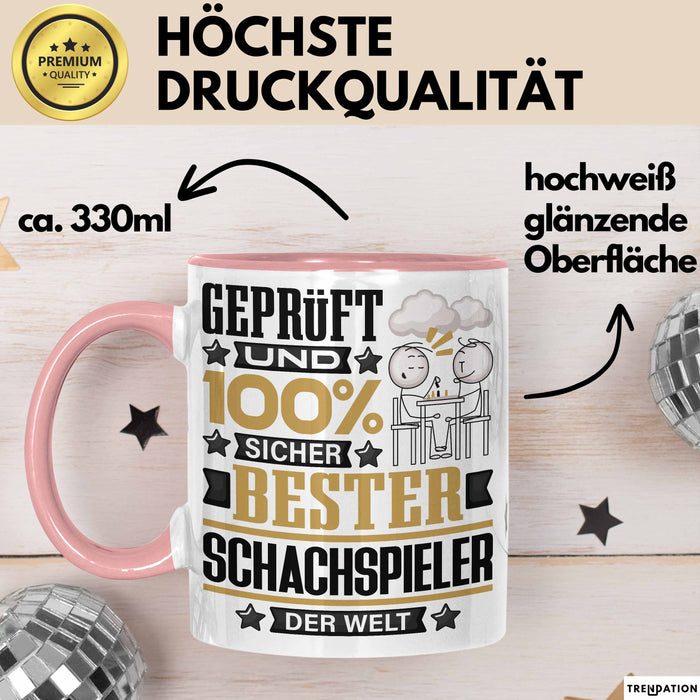 Schachspieler Geschenk Lustiger Spruch für Schachspieler Geschenkidee Bester Schachspieler Der Welt Rosa Trendation