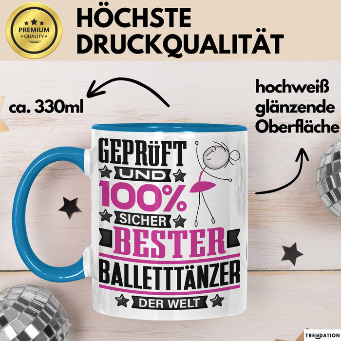 Balletttänzer Geschenk Lustiger Spruch für Balletttänzer Geschenkidee Bester Balletttänzer Der Welt Blau Trendation
