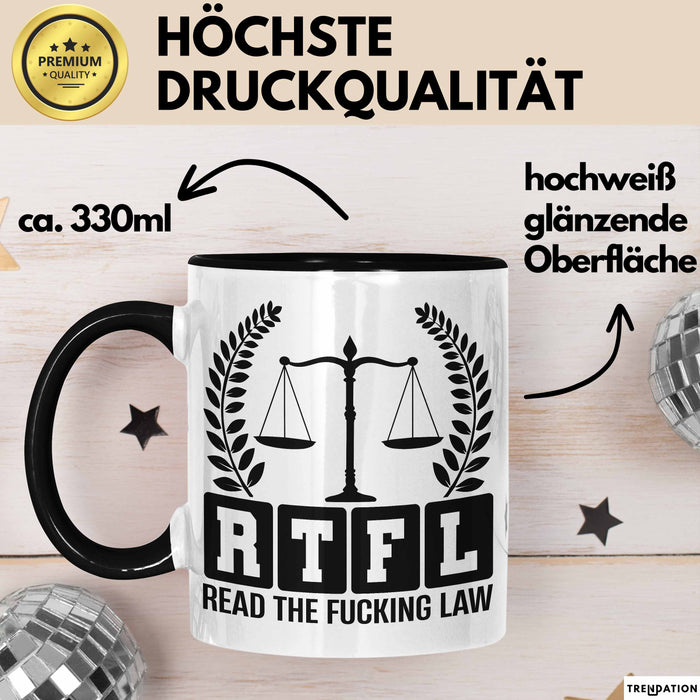 Richter Tasse Geschenk Rtfl Read The Fuc*** Law Jurist Geschenkidee Becher Trendation