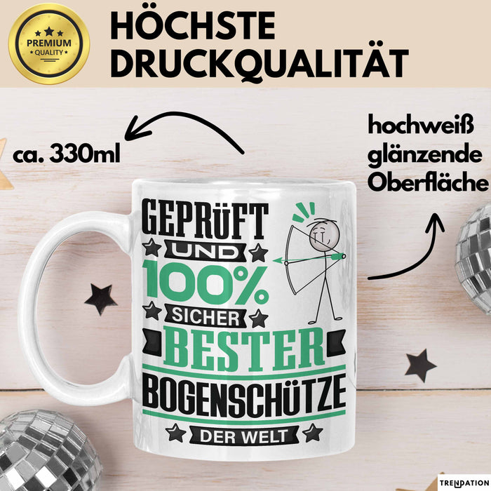 Bogenschütze Geschenk Lustiger Spruch für Bogenschütze Geschenkidee Bester Bogenschütze Der Welt Weiß Trendation