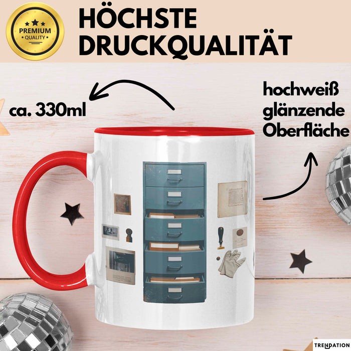 Archivar Tasse Geschenk Lustige Geschenkidee Spruch Für Geschichts Bewahrer Rot Trendation