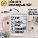 Taucher Tasse Geschenk Eat Sleep Geschenkidee Tauchen Becher Rosa Trendation
