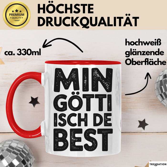 Goetti Tasse Geschenk Min Goetti Isch De Best Geschenkidee Patenonkel Schweiz Rot Trendation