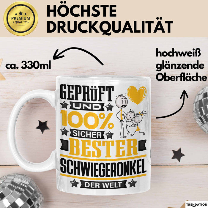 Schwiegeronkel Geschenk Lustiger Spruch für Schwiegeronkel Geschenkidee Bester Schwiegeronkel Der Welt Weiß Trendation
