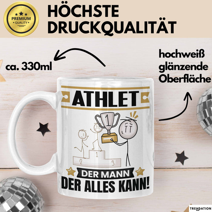 Athlet Tasse Geschenk für Athlet Der Mann Der Alles Kann Geschenkidee zum Geburtstag Weiß Trendation