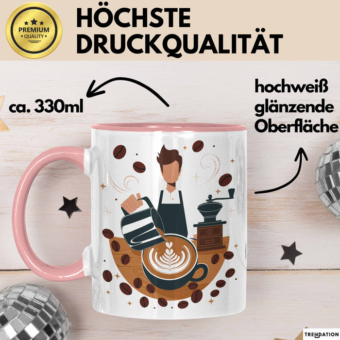 Barista Tasse Geschenk Lustige Geschenkidee Spruch Für Kaffee Liebhaber Rosa Trendation