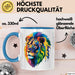 Bunter Löwe Tasse Geschenk Lustige Geschenkidee Spruch Blau Trendation