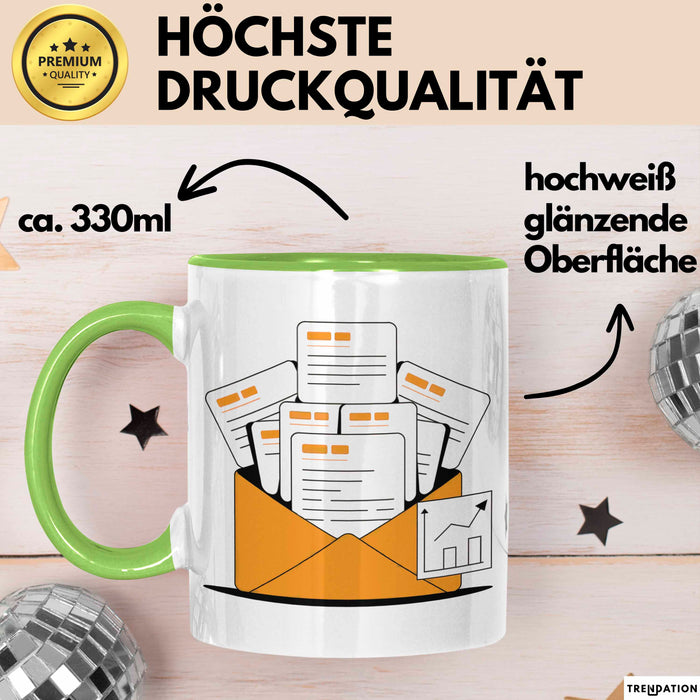 E Mail Marketer Tasse Geschenk Lustige Geschenkidee Spruch Für Inbox Strategen Grün Trendation