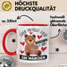 Kuschelbär Geschenk Tasse Teddy Halb Mensch Halb Bärchen Ich Bin Ein Märchen Kaffee-Becher Geschenkidee Rot Trendation