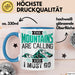 Ski Tasse Geschenk Grafik The Mountains Are Calling And I Must Go Becher Blau Trendation