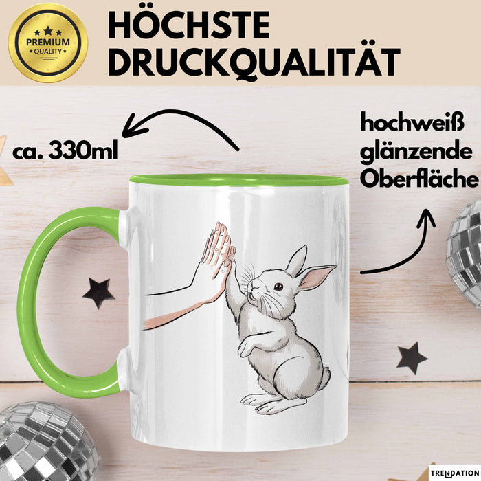 Hasen Papa Mama Tasse Geschenkidee Für Hasen-Liebhaber Und Besitzer Grün Trendation