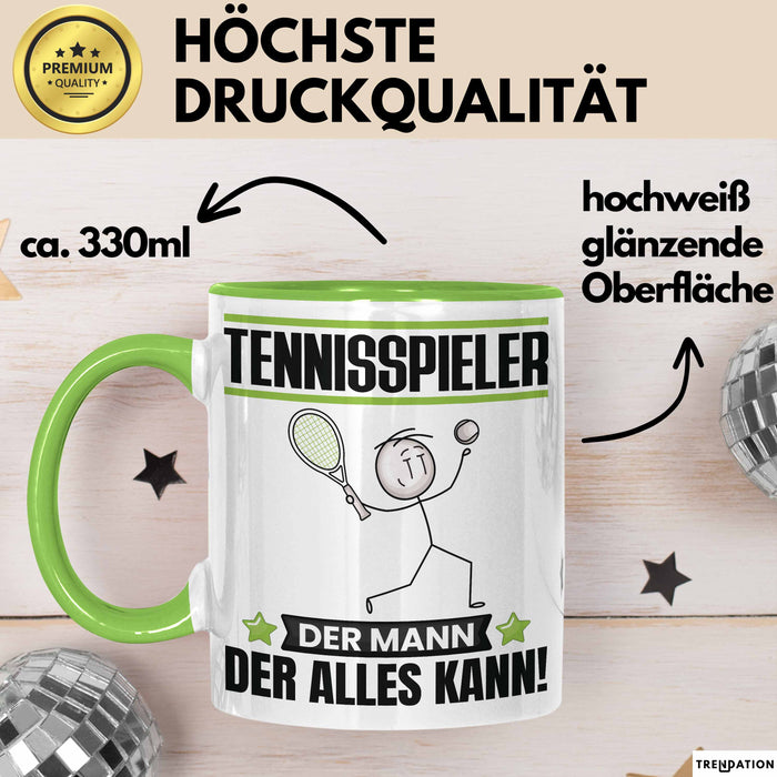 Tennisspieler Tasse Geschenk für Tennisspieler Der Mann Der Alles Kann Geschenkidee zum Geburtstag Grün Trendation